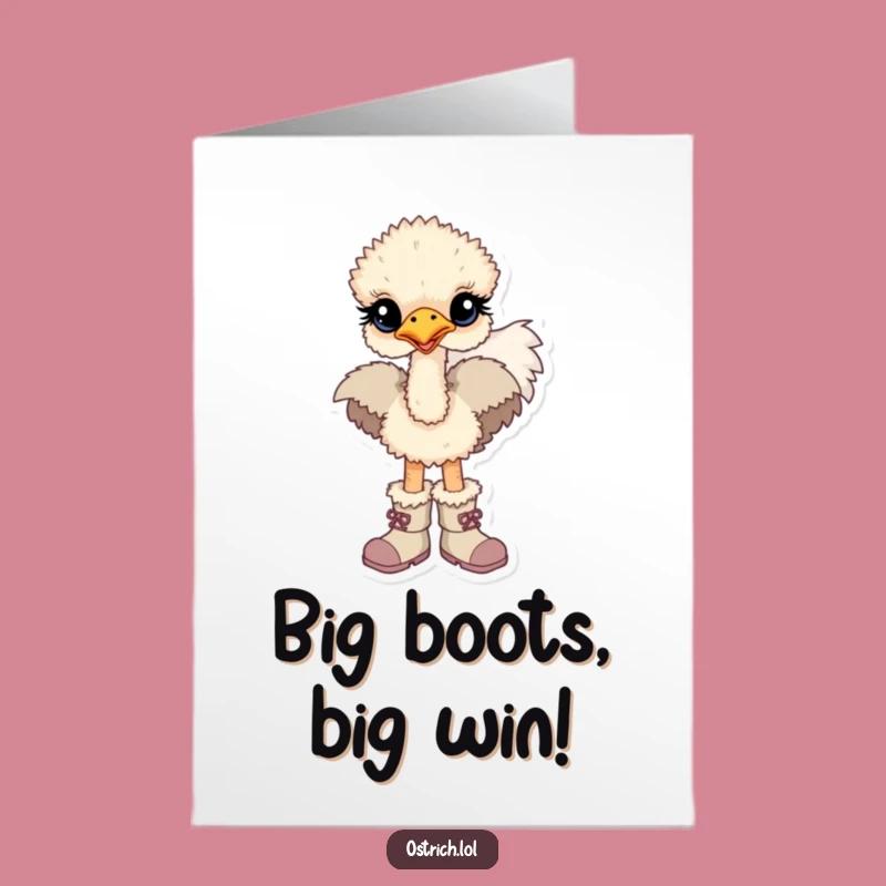 Free Printable Congrats Card: Baby Ostrich's Big Steps for a Funny Downloadable Gift