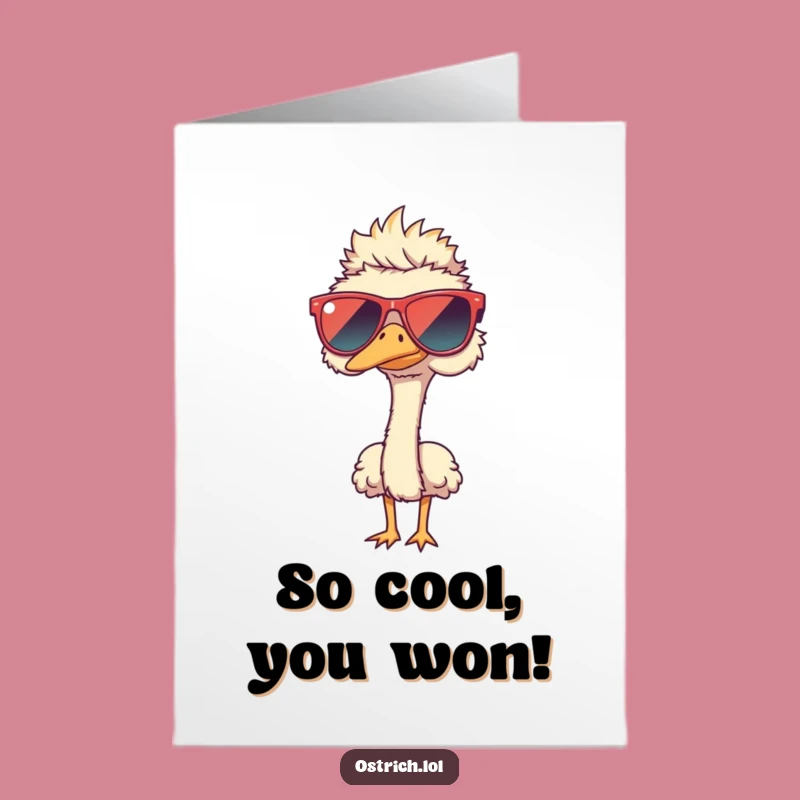 Free Printable Ostrich Card: Funny Style Downloadable for Wins