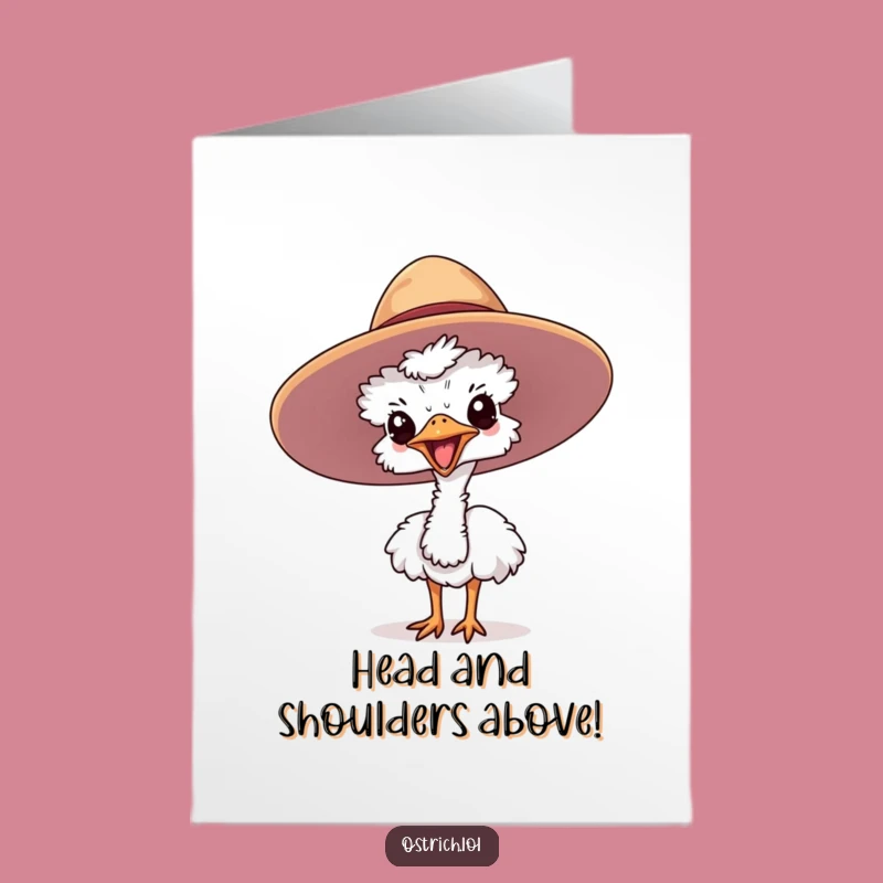 Free Printable Ostrich Congrats Card: Hat's Off to Your Success!