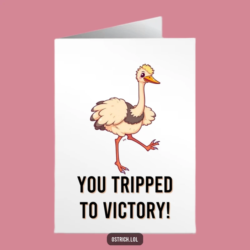 Free Printable Ostrich Congrats Card: A Comical Trip to Victory!