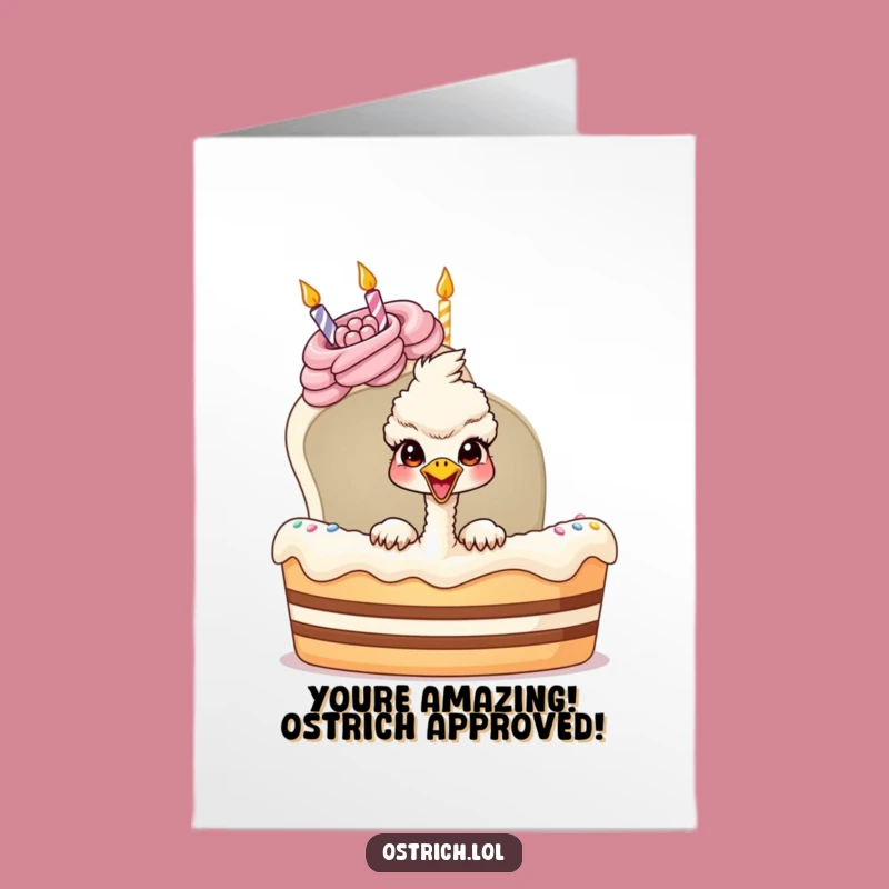 Free Printable Ostrich Card: Funny Congratulations Downloadable for Any Achievement