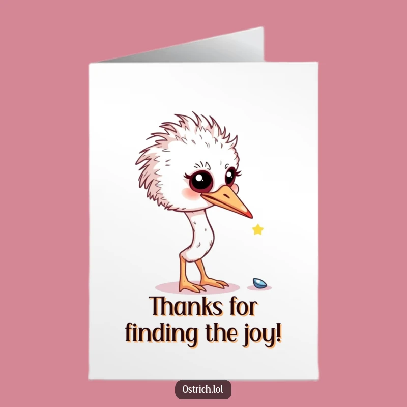 Free Printable Ostrich Thank You Card: Amusing Discovery Downloadable
