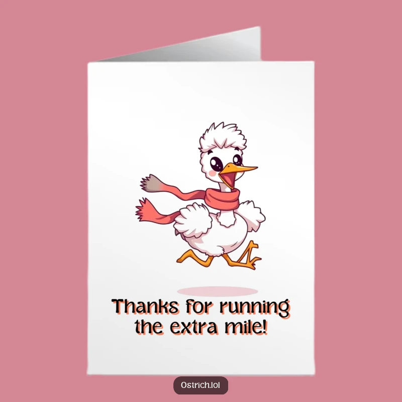 Free Printable Ostrich Thank You Card: Express Gratitude Downloadable Fun
