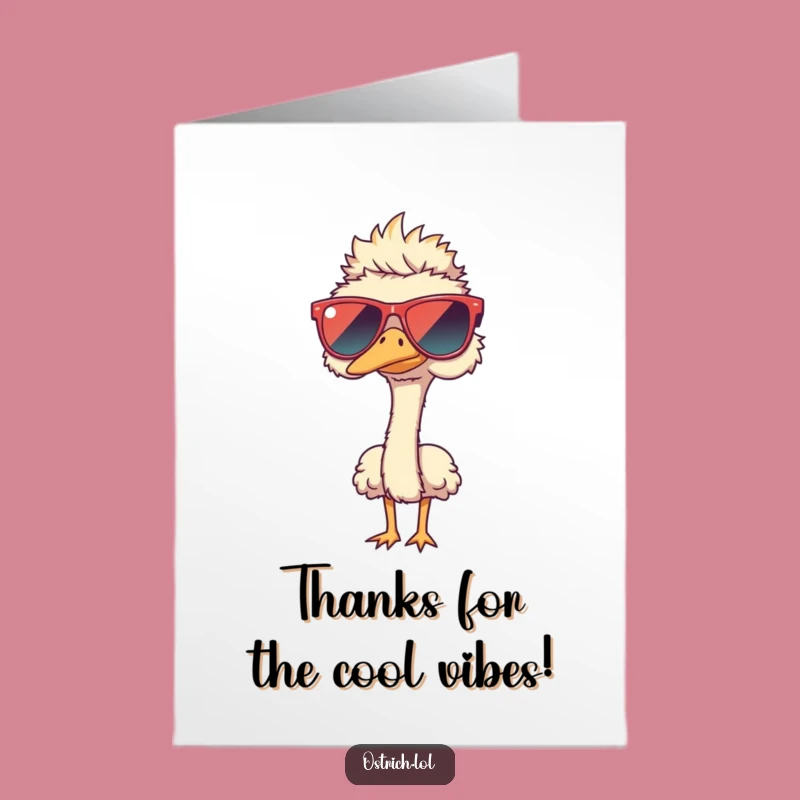 Free Printable Ostrich Thank You Card: Funny Coolness Downloadable