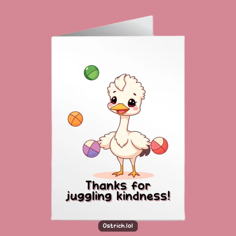 Free Printable Ostrich Thank You Card: Playful Gratitude Downloadable
