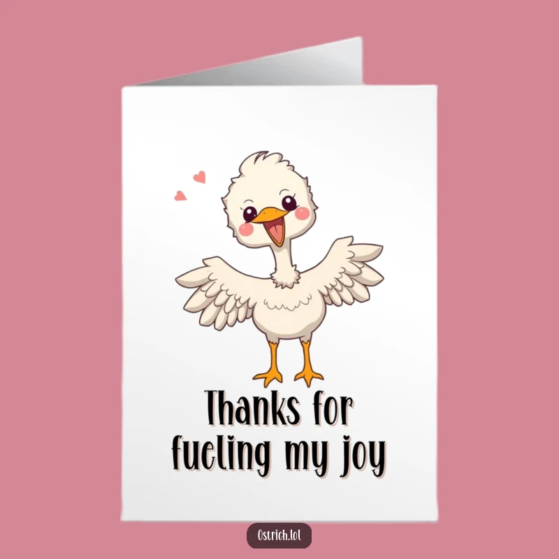 Free Printable Thank You Card: Joyful Ostrich Excitement - Downloadable Gift