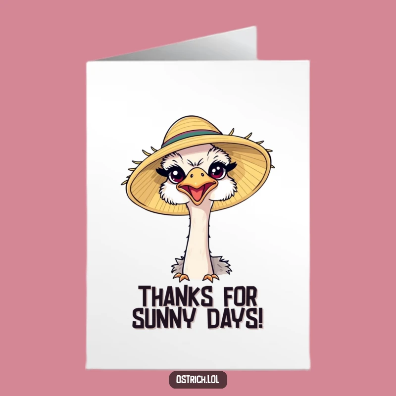 Free Printable Thank You Card: Ostrich Hat Thanks, Funny DIY Downloadable Gift