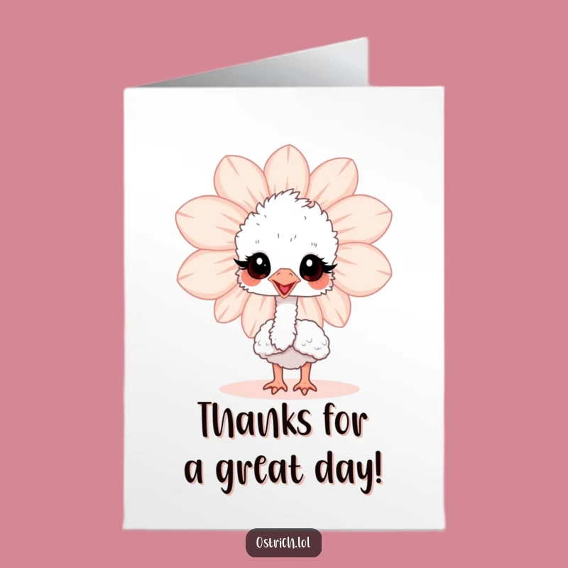 Free Printable Thank You Card: Baby Ostrich Thanks, Funny DIY Downloadable Gift