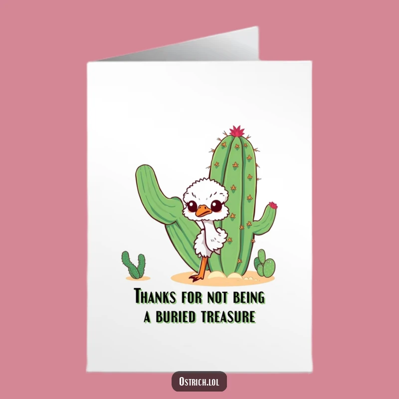 Free Printable Thank You: Ostrich Cactus Surprise for Your Kindness