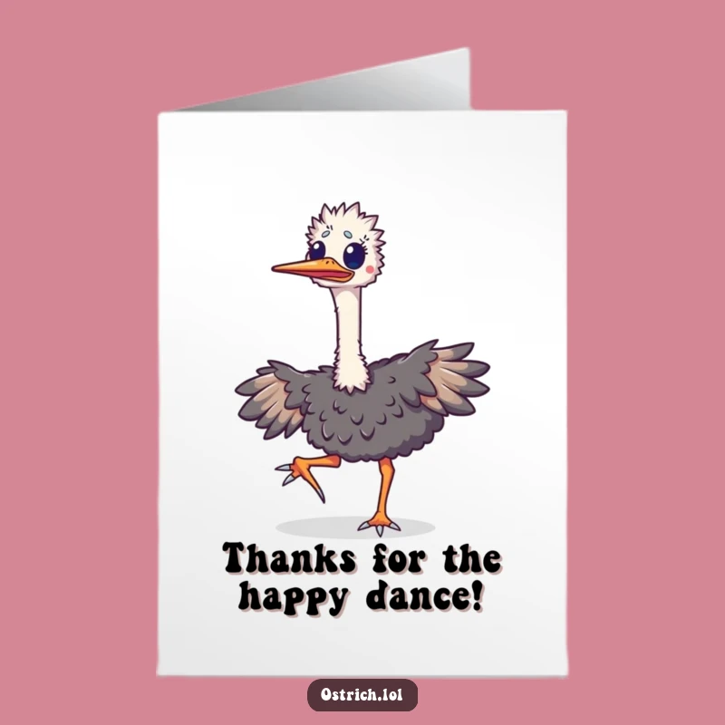 Free Printable Thank You Card: Happy Ostrich Jig, Expressing Gratitude
