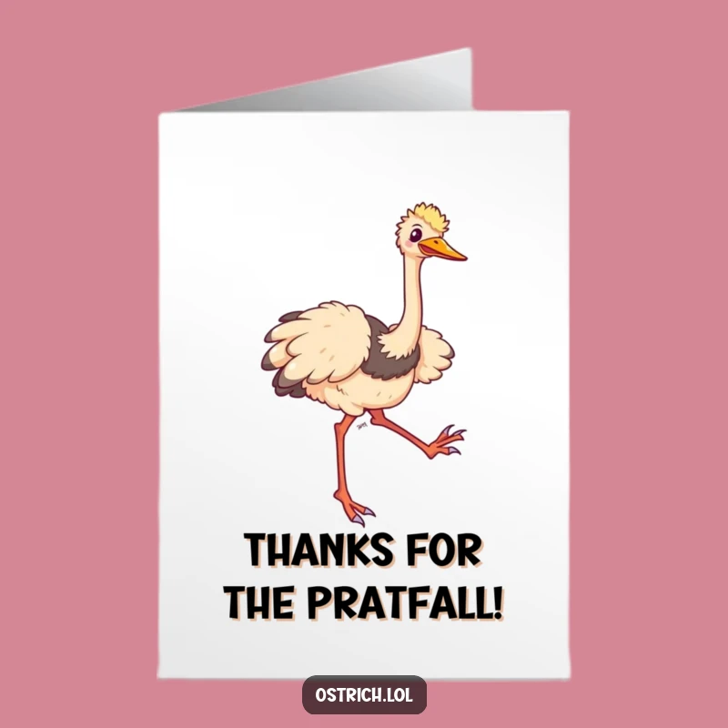 Free Printable Ostrich Thank You Card: A Funny Fall of Gratitude