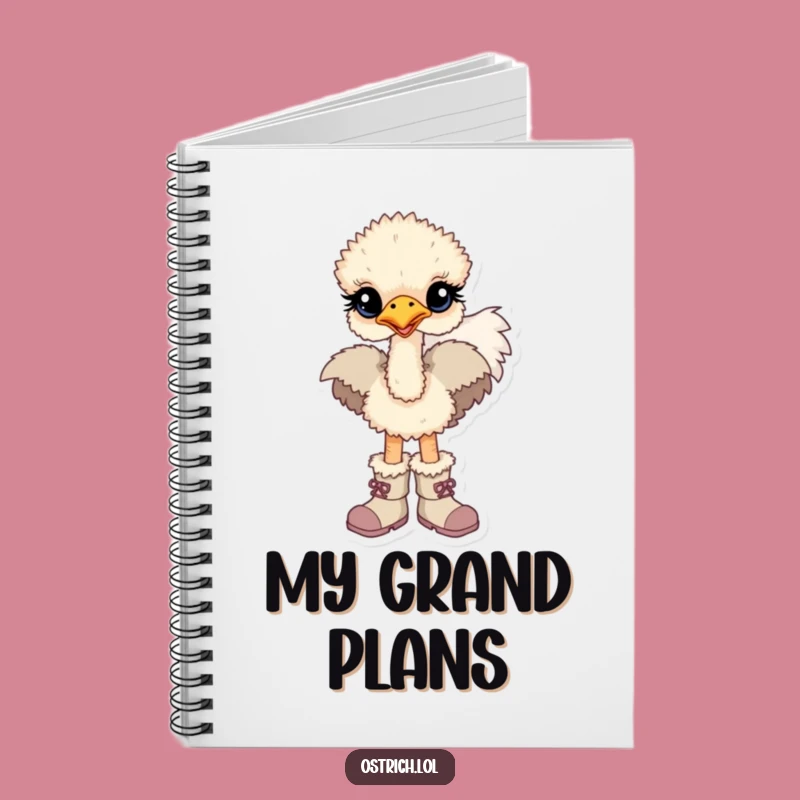 Funny Baby Ostrich Boots Notebook - Cute Journal for Big Steps