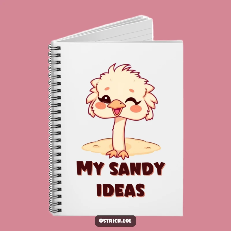 Funny Ostrich Head in Sand Notebook, Giggling Journal, Creative & Funny Gift