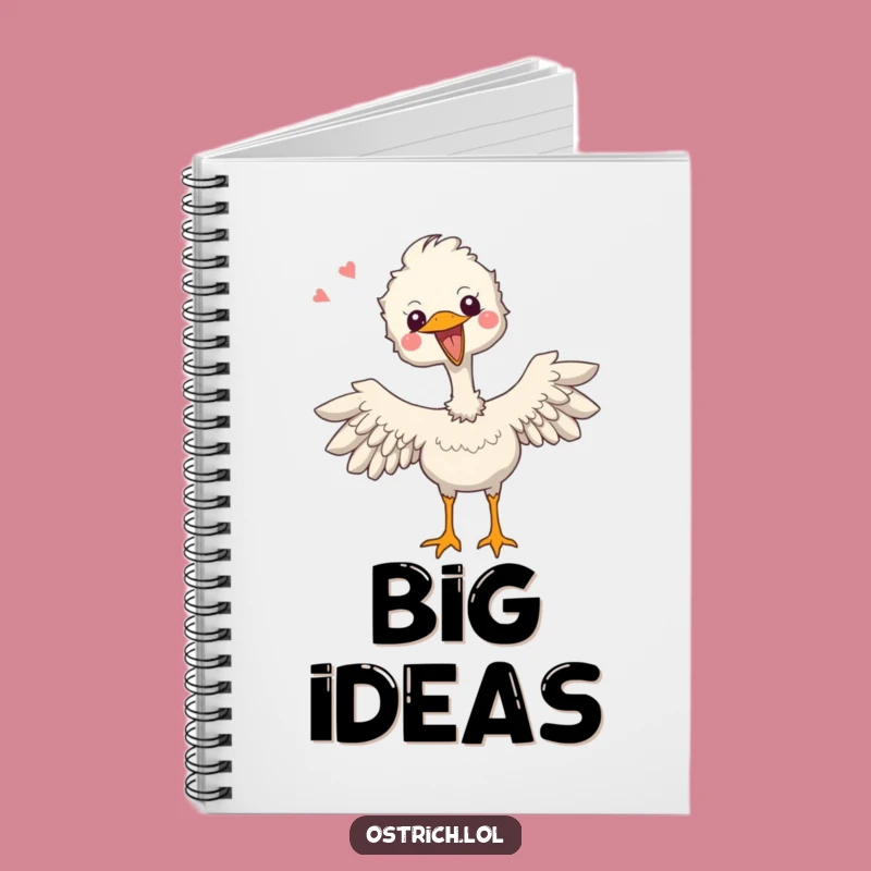 Funny Ostrich Ideas Notebook - Joyful Flapping Wings Journal