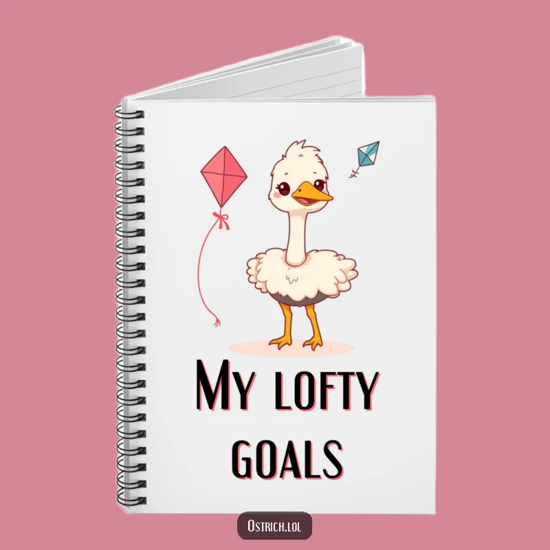 Funny Ostrich Kite Flyer Notebook: Hilarious Bird Journal for Your Goals
