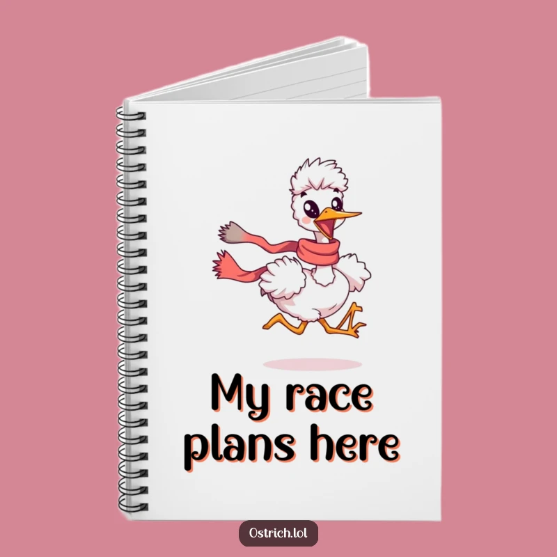 Funny Ostrich Running Scarf Notebook: Jot Down Speedy Ideas Hilariously