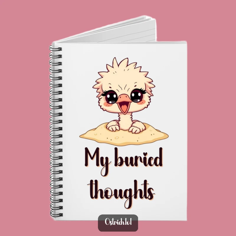 Funny Ostrich Head in Sand Notebook - Hilarious Journal for Escapists