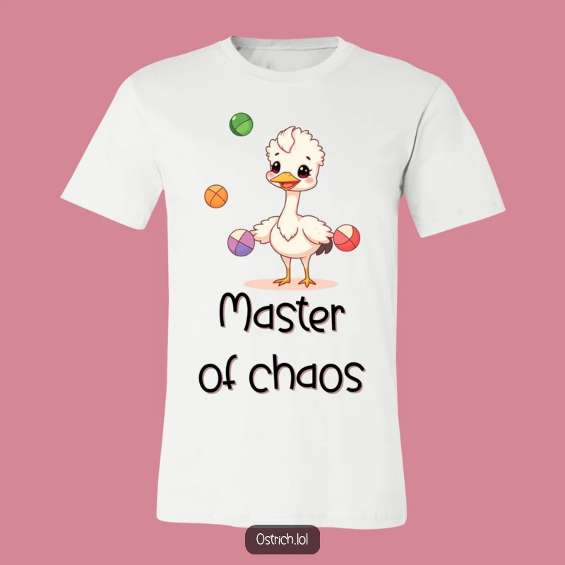 Funny Juggling Ostrich T-Shirt: Cheerful Skill & Hilarious Gift