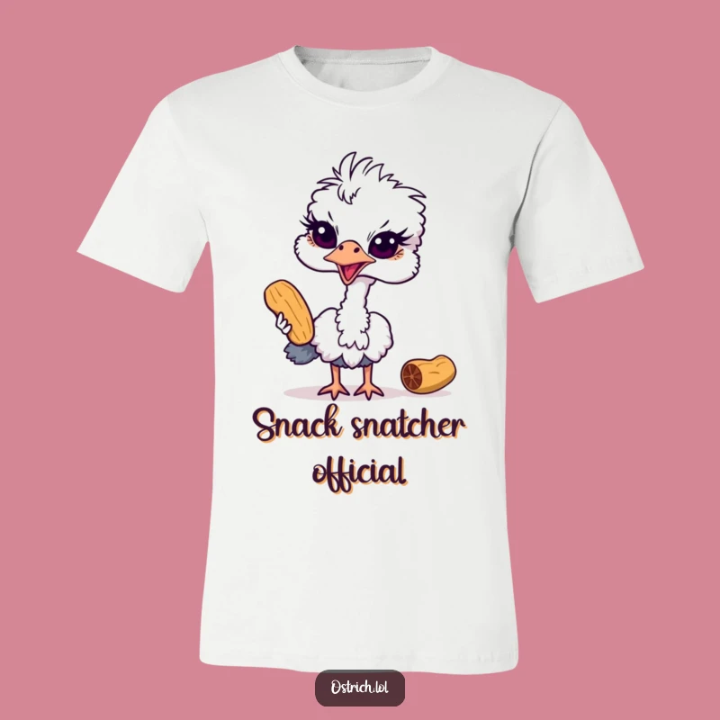 Funny Ostrich Peanut Heist T-Shirt: Hilarious Bird Tee for Snack Lovers