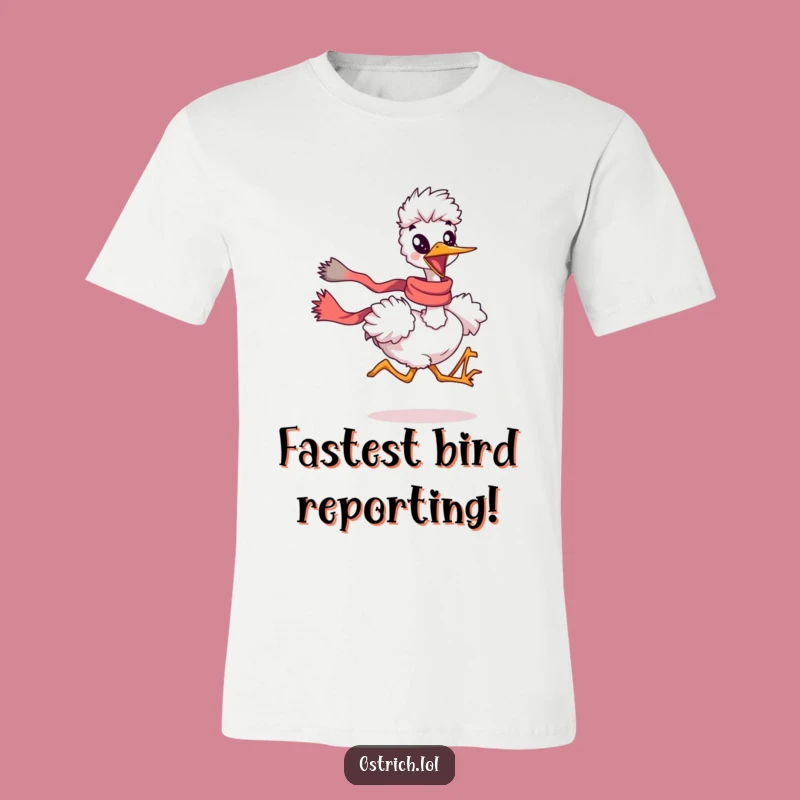 Funny Ostrich Running Scarf T-Shirt: Hilarious Gift for the Energetic & Free