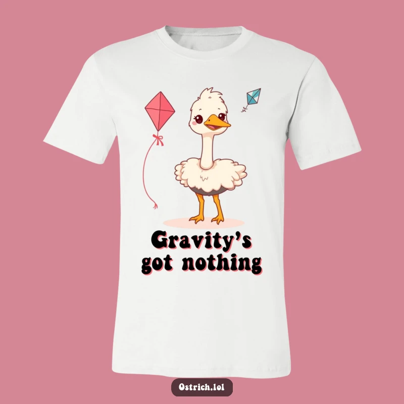 Funny Ostrich Kite Flyer T-Shirt: Hilarious Bird Tee for Dreamers