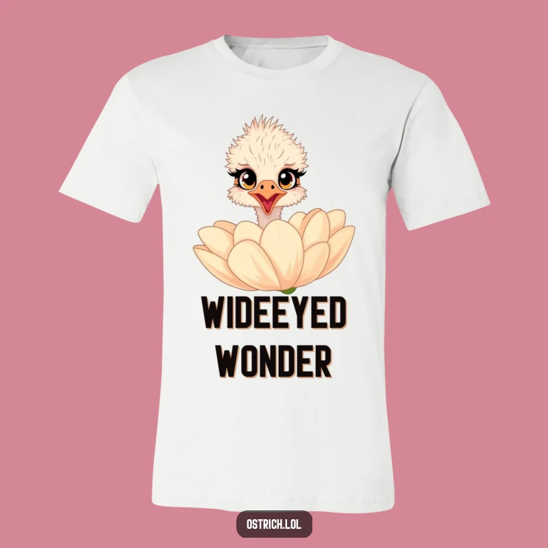 Funny Ostrich Flower Peek T-Shirt: Wear Your Wonder Out Loud