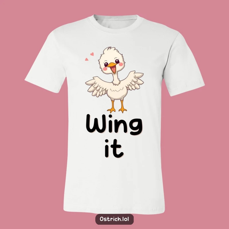 Funny Ostrich Flapping Wings T-Shirt - Humorous Joyful Tee