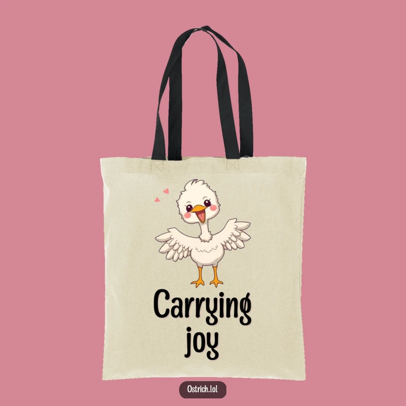 Funny Joyful Ostrich Tote Bag - Carry Your Excitement