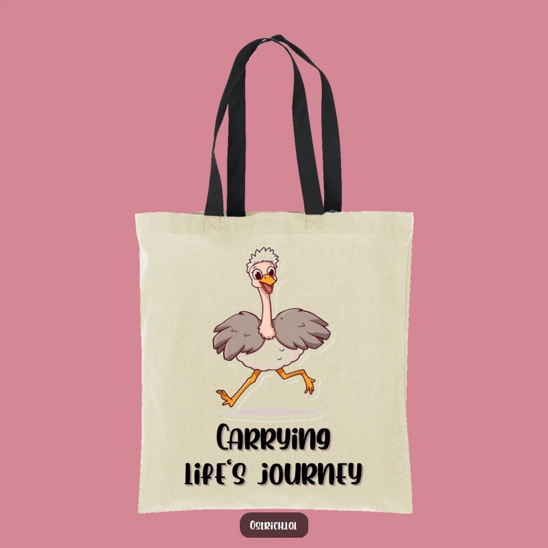 Funny Ostrich Stride Tote Bag: Carry Your Ambition Everywhere