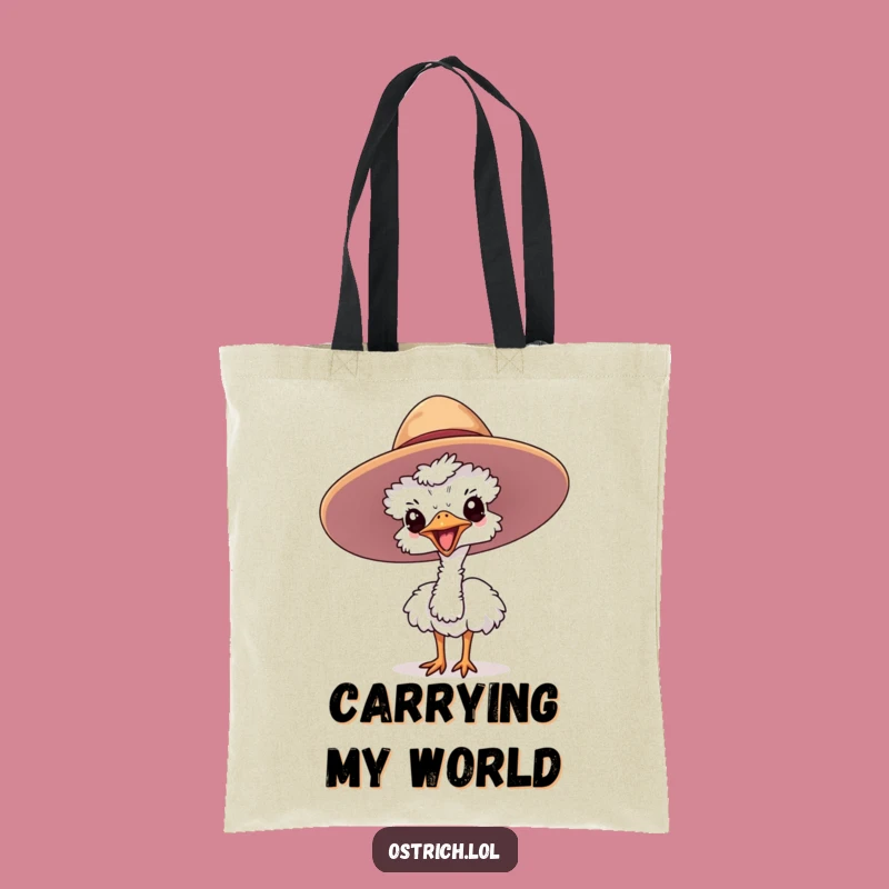 Funny Ostrich Hat Tote Bag: Carry Your Essentials with Flair