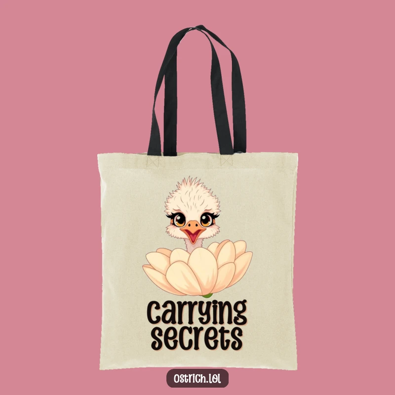 Funny Ostrich Flower Tote Bag: Carry Your Discoveries with Style