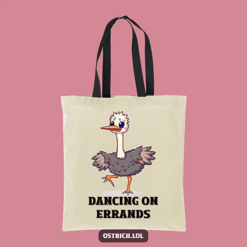 Funny Ostrich Happy Jig Tote Bag: Hilarious Bird Carrier for Joyful People
