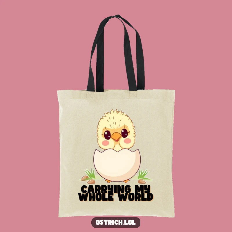 Funny Ostrich Chick Egg Tote Bag - Adorable & Hilarious Everyday Carry