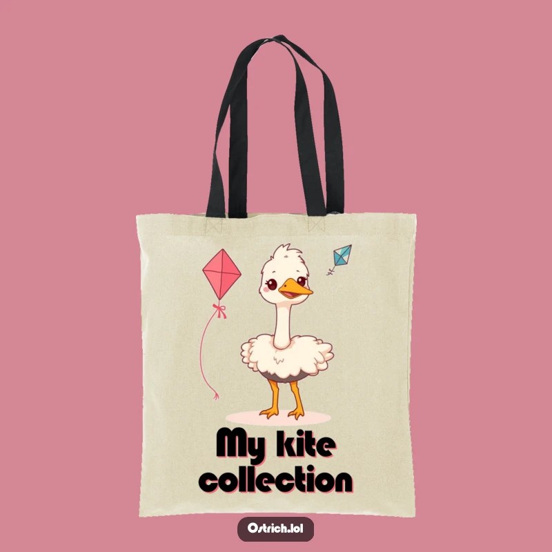 Funny Ostrich Kite Flyer Tote Bag: Hilarious Bird Carry-All