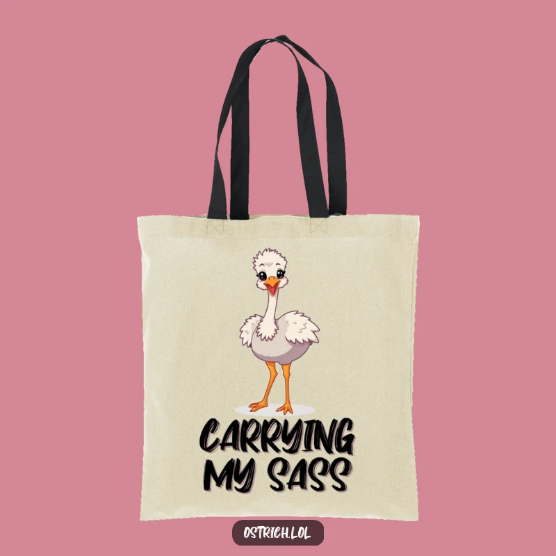 Funny Ostrich Strut Tote Bag, Cartoon Character Accessory, Practical Funny Gift
